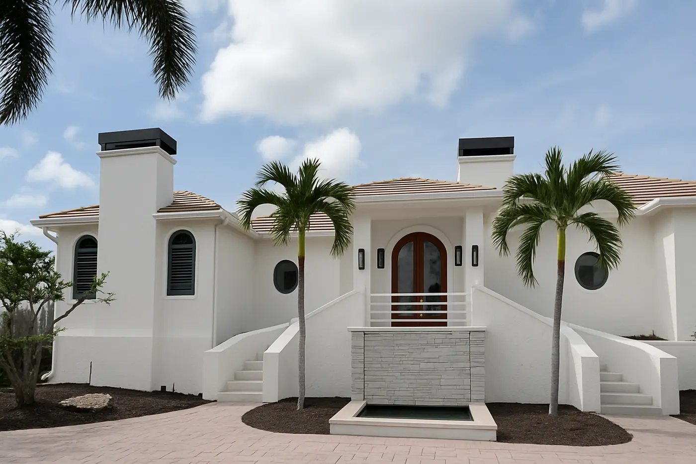 Bird Key waterfront home exterior painting in Sarasota