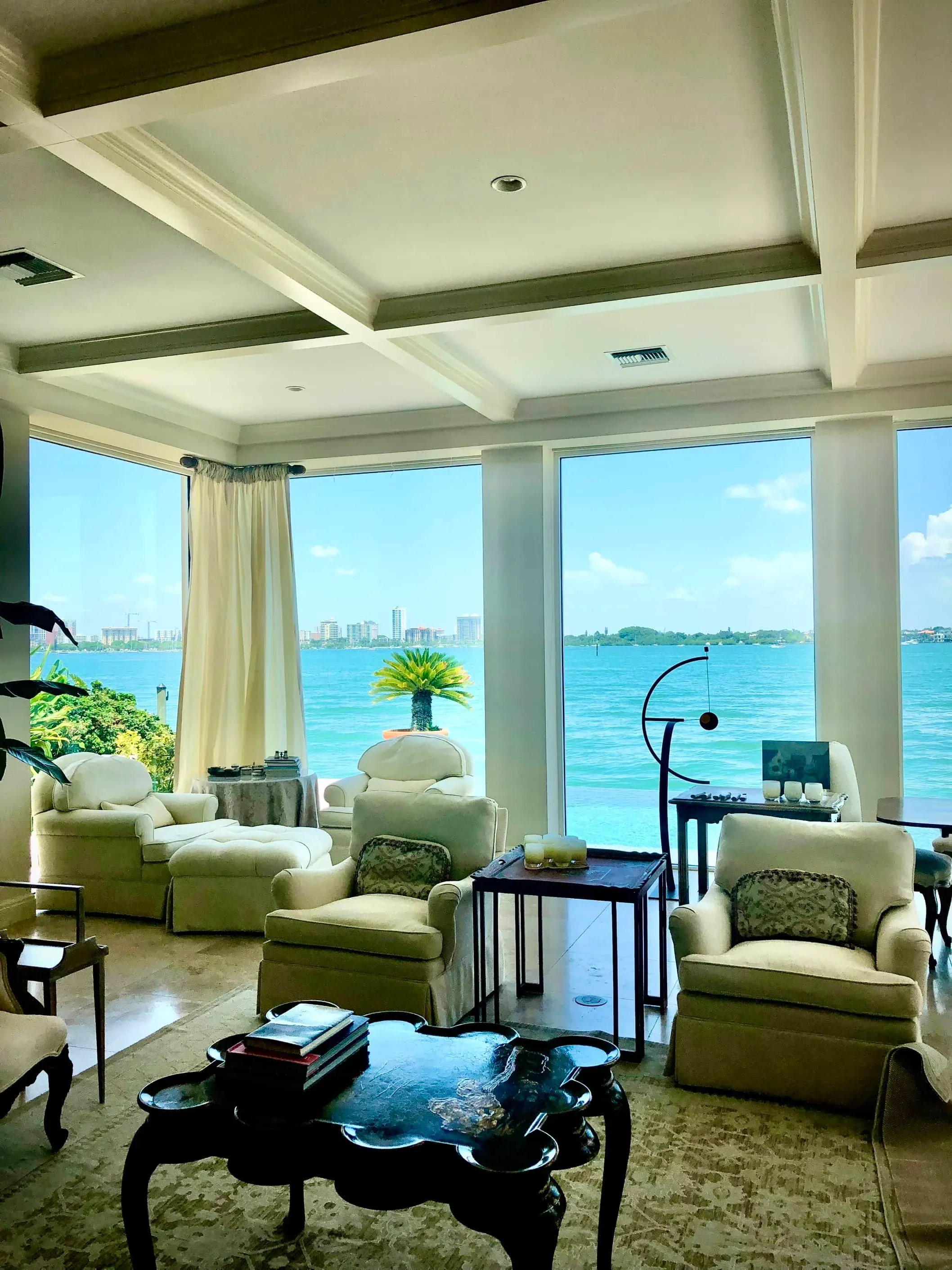 Coastal Sarasota living room after Grove Street Painting interior project