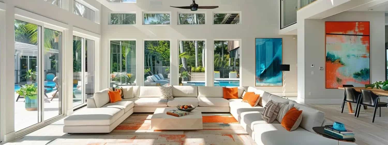Interior painting crew delivering a clean, bright living room finish