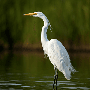 White heron accent for Grove Street Painting