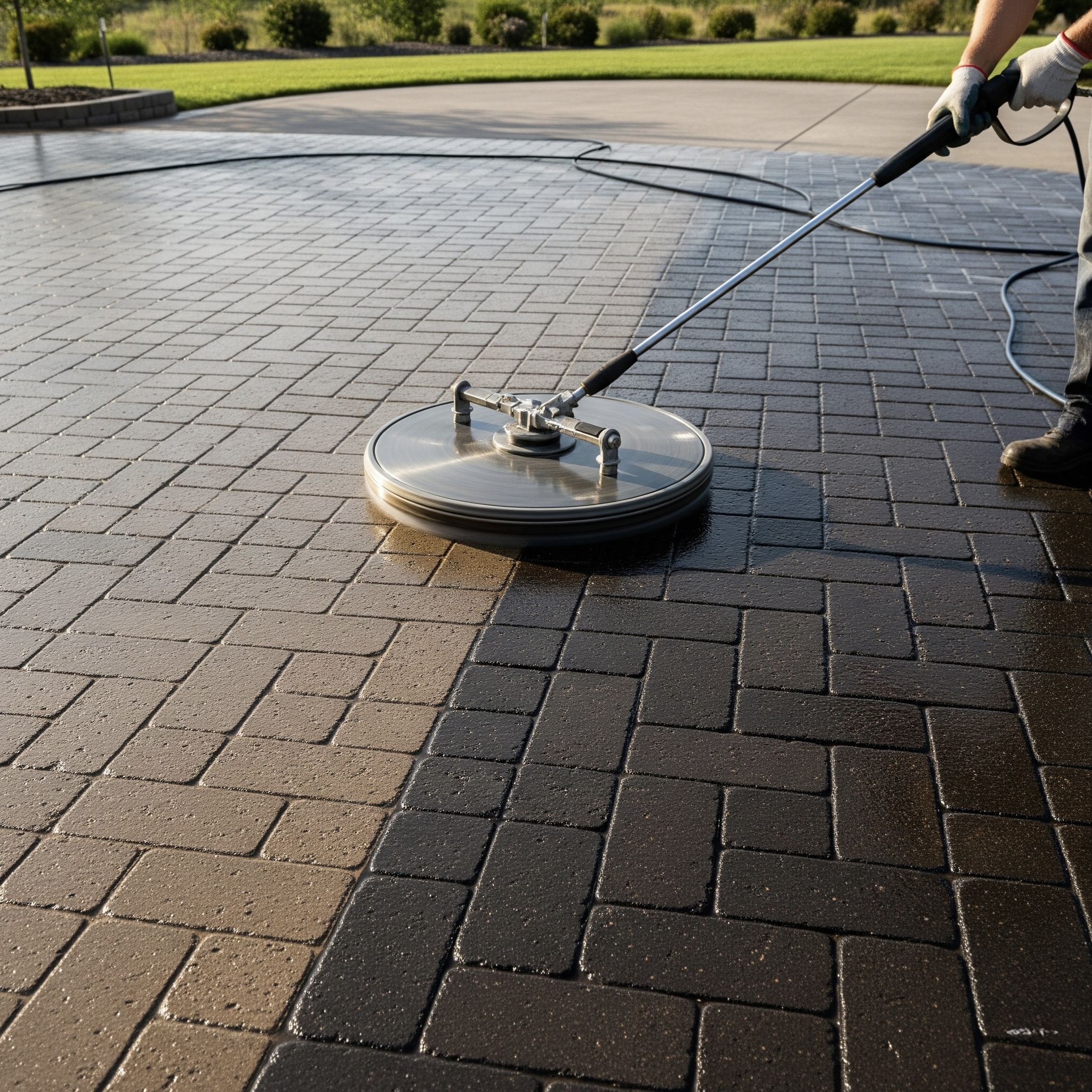 Custom decorative concrete floor with metallic finish showcasing coating excellence