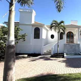 Exterior painting in Sarasota - White coastal home