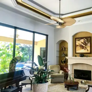 Interior painting in Sarasota - Living room with fireplace