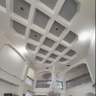 Interior painting in Sarasota - Brightened tray ceiling and crown detail