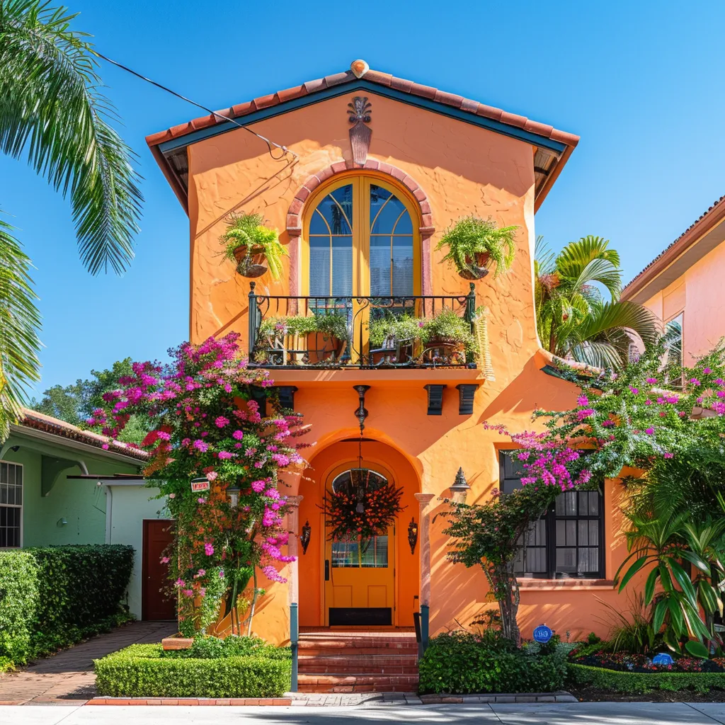 Top Questions to Ask Sarasota's Exterior Painters a vibrant sarasota neighborhood showcases a professional exterior painter expertly applying a bright, fresh coat of paint to a charming home, with colorful facades and clear blue skies emphasizing the transformation of residential exteriors.
